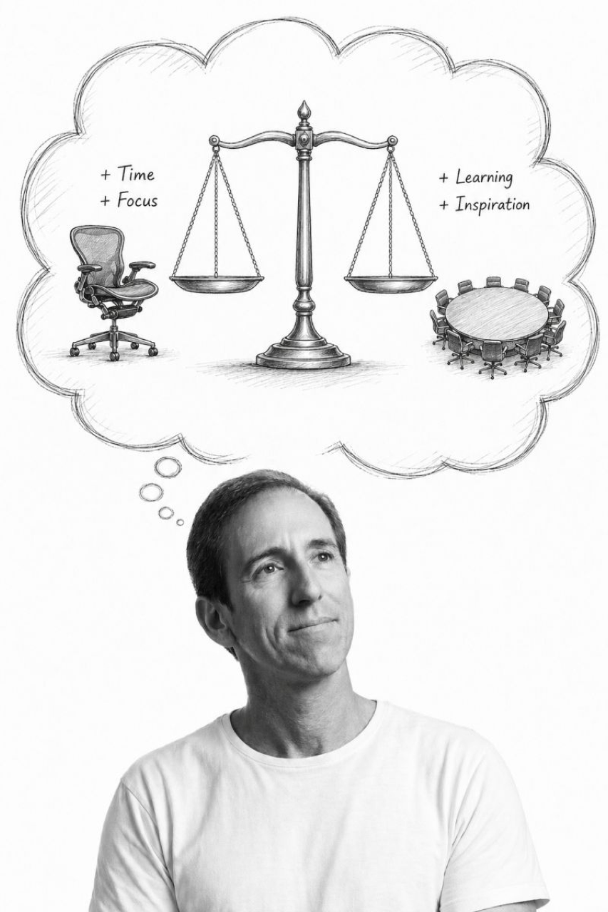 Balança entre Time/Focus e Learning/Inspiration — o trade-off de um CEO ao participar de conselhos de administração.